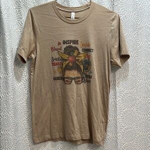 Tan Graphic T-Shirt with Inspirational Design
